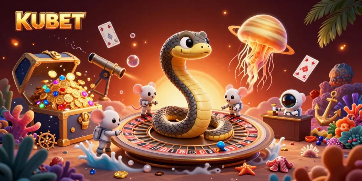 Engage with KUBET as sparkling astronaut mice bet on the cosmic roulette of gambling.