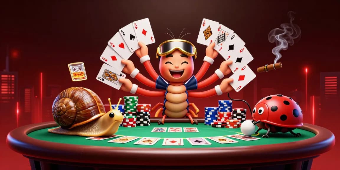 Experience the excitement of go88media with vibrant casino characters at a poker table.