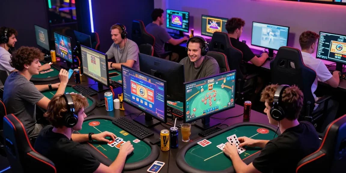 Exciting gaming community interaction at JuraganQQ, showcasing players enjoying poker and domino games online.