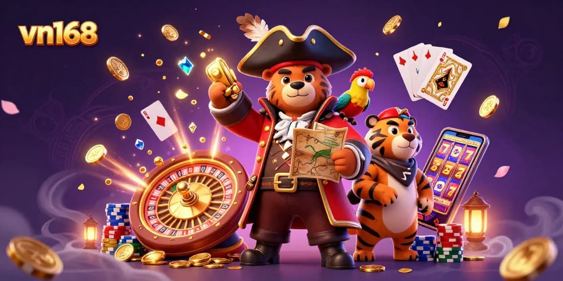 Engage with exhilarating games at vn168, featuring colorful casino gameplay and treasures.