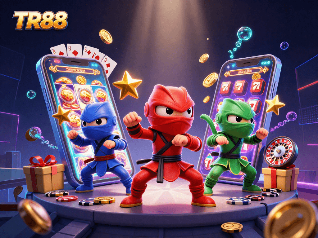 Win big with TR88 as three ninja chameleons showcase exciting casino action!