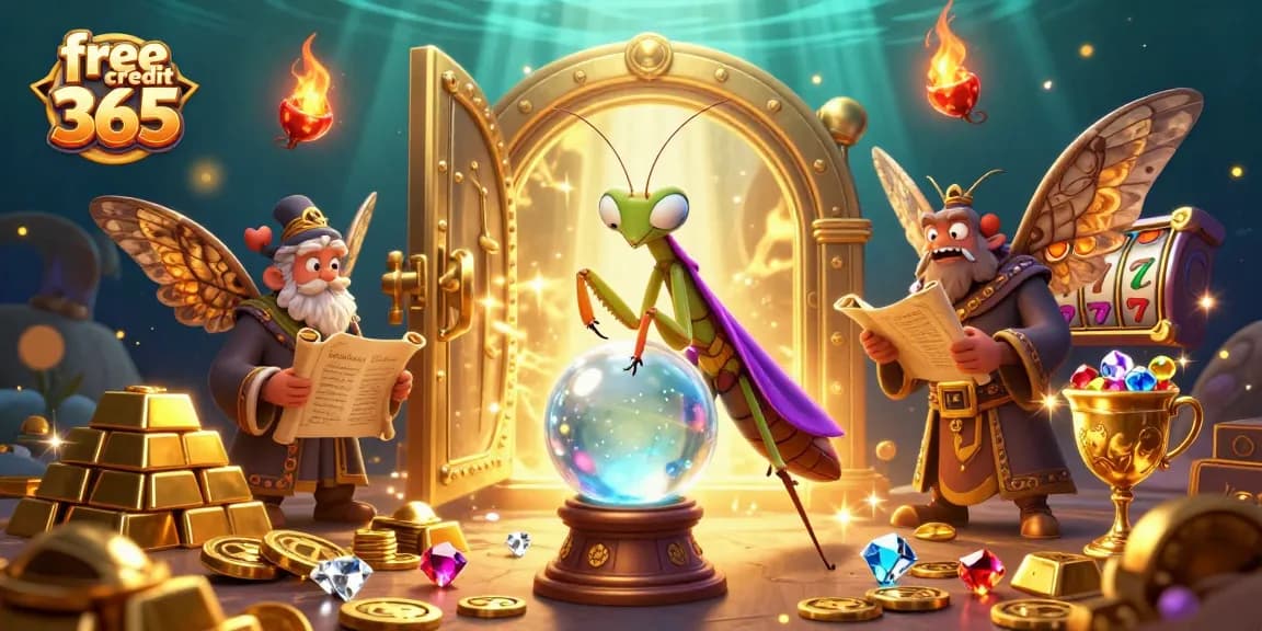 Experience the thrill of free credit 365 with vibrant 3D casino characters and treasures