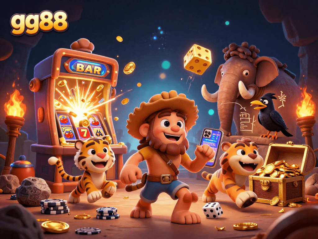 Experience excitement at gg88 with a dynamic 3D casino scene filled with vivid characters and gameplay!