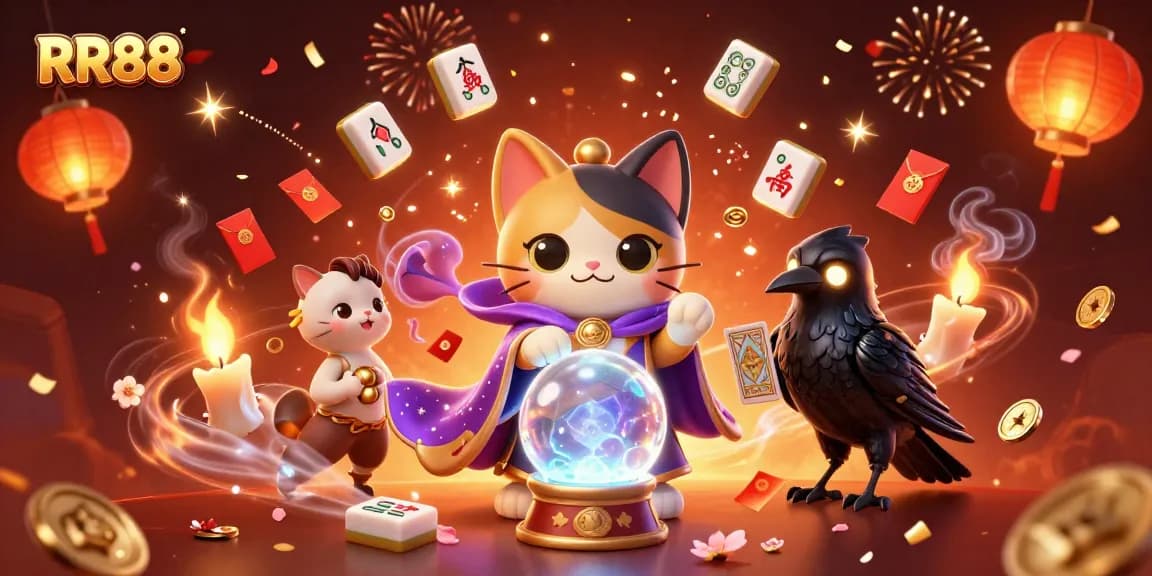 Experience the magic of RR88 with captivating casino elements and vibrant visuals.
