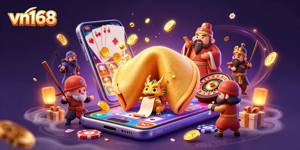 Engage with vn168's thrilling slot games through a vibrant 3D illustration featuring winning moments.