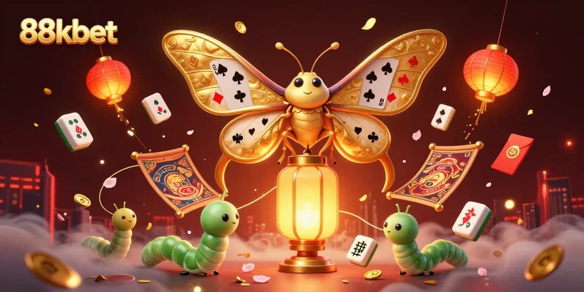 Experience the thrill of 88kbet with an ultra-detailed 3D casino illustration featuring vibrant game elements.