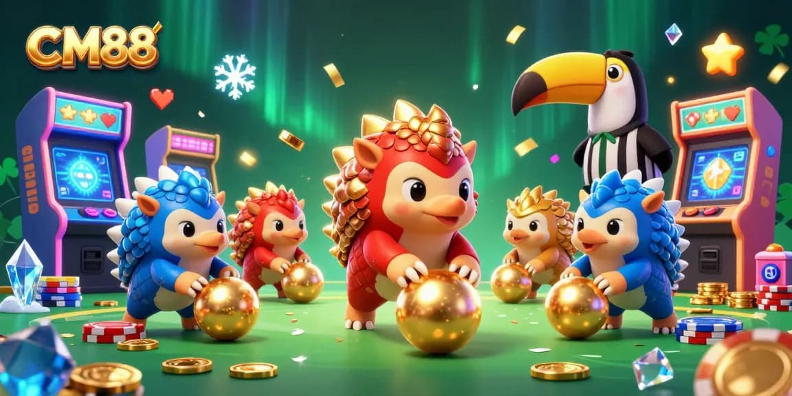 CM88 pangolins bowl through stacks of poker chips, highlighting dynamic casino gameplay.