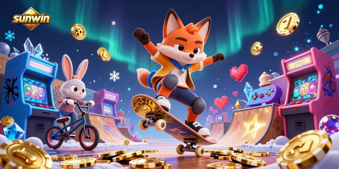 Engage in thrilling gameplay at sunwin with vibrant 3D characters and casino elements.