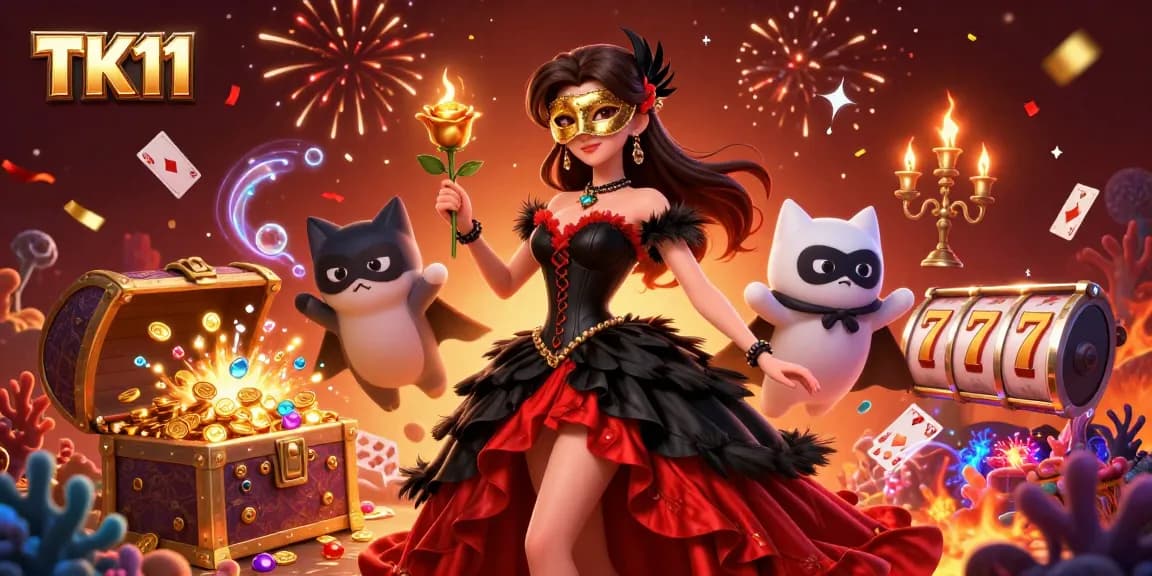 Engage with TK11's thrilling online slots amidst a vibrant casino atmosphere