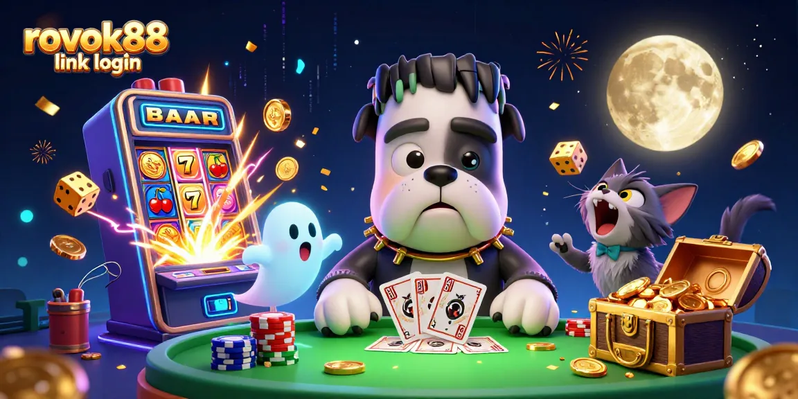 Engage with rokok88 link login for gaming excitement at this vibrant, detailed casino illustration.