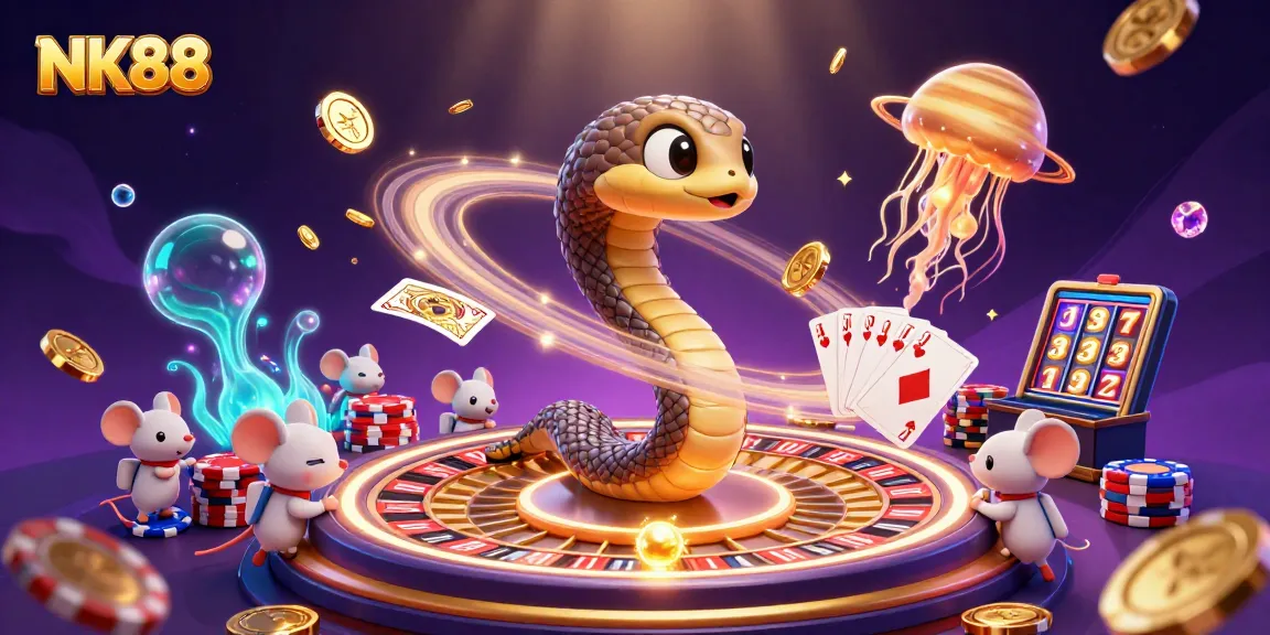 Experience the thrilling gameplay at NK88 with casino-inspired visuals, captivating energy, and dynamic elements.