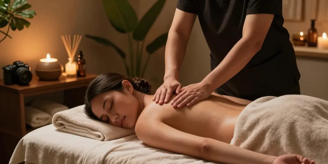일산출장마사지 session in a serene spa with soothing therapist and tranquil atmosphere.