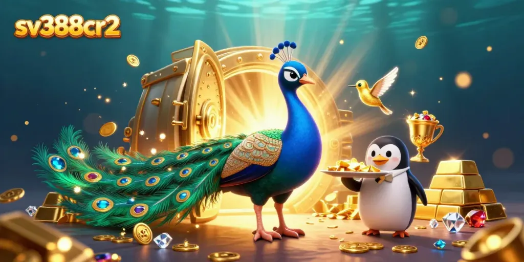 Experience the thrilling world of sv388cr2, where a peacock flaunts gemstones while treasures burst from a vault.