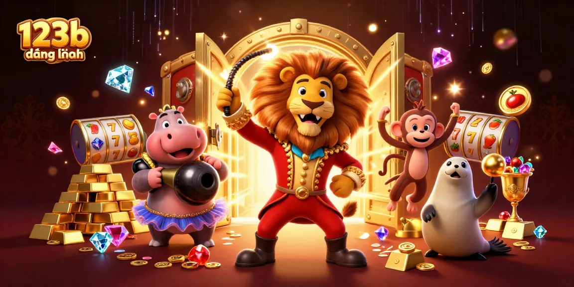 Experience the thrill of 123b đăng nhập while enjoying a vibrant circus-themed casino scene.