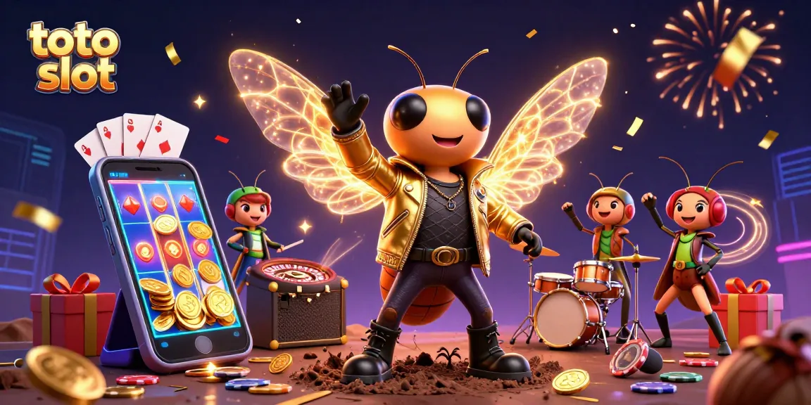 Experience thrilling wins with the toto slot and vibrant game elements in this captivating scene.