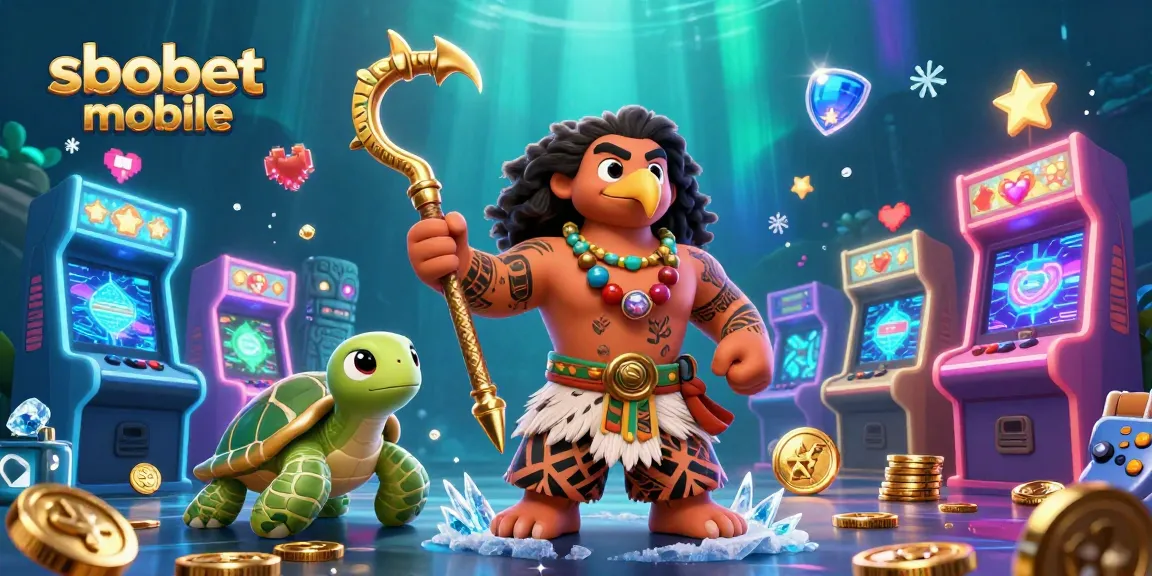 Engage with sbobet mobile through vibrant gaming scenes featuring a demigod and enchanting elements.