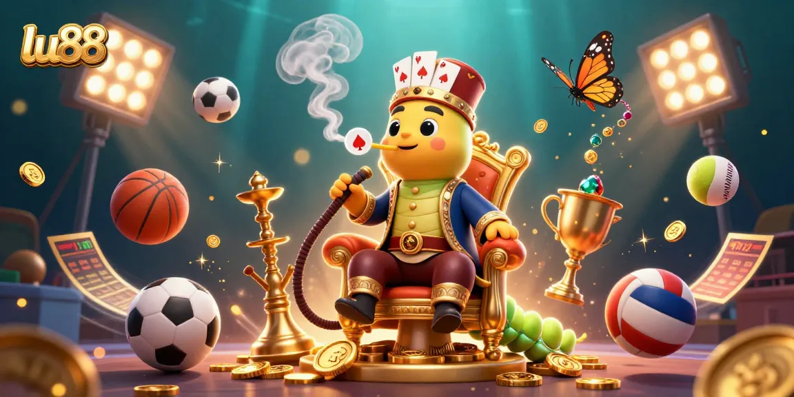 lu88 captures the excitement of gaming with a vibrant casino illustration filled with engaging elements.