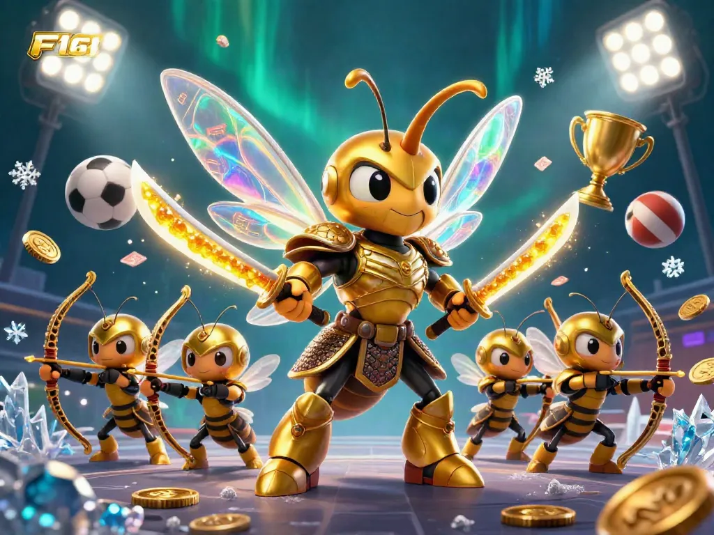 Experience thrilling gameplay at F168 with a giant hornet samurai and vibrant casino elements.