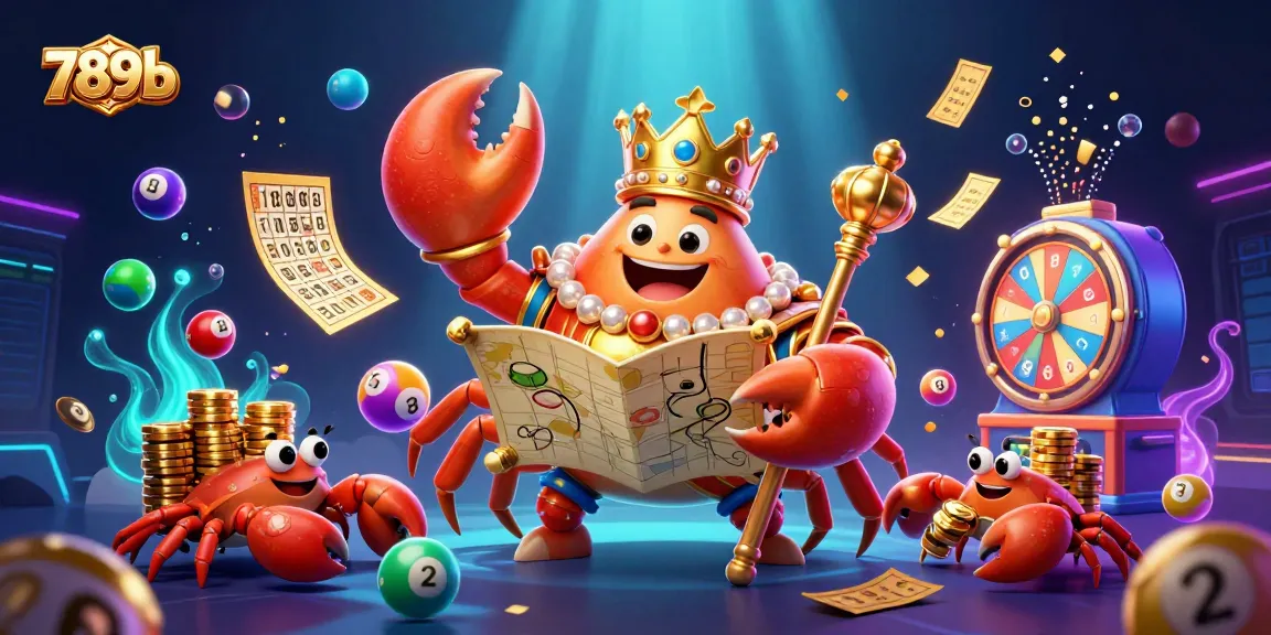 Engage in thrilling gameplay with 789b as the golden crab emperor oversees vibrant lottery elements and prizes.