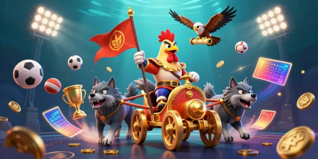 Xoilactv showcases dynamic sports betting action with unique characters and gambling elements.
