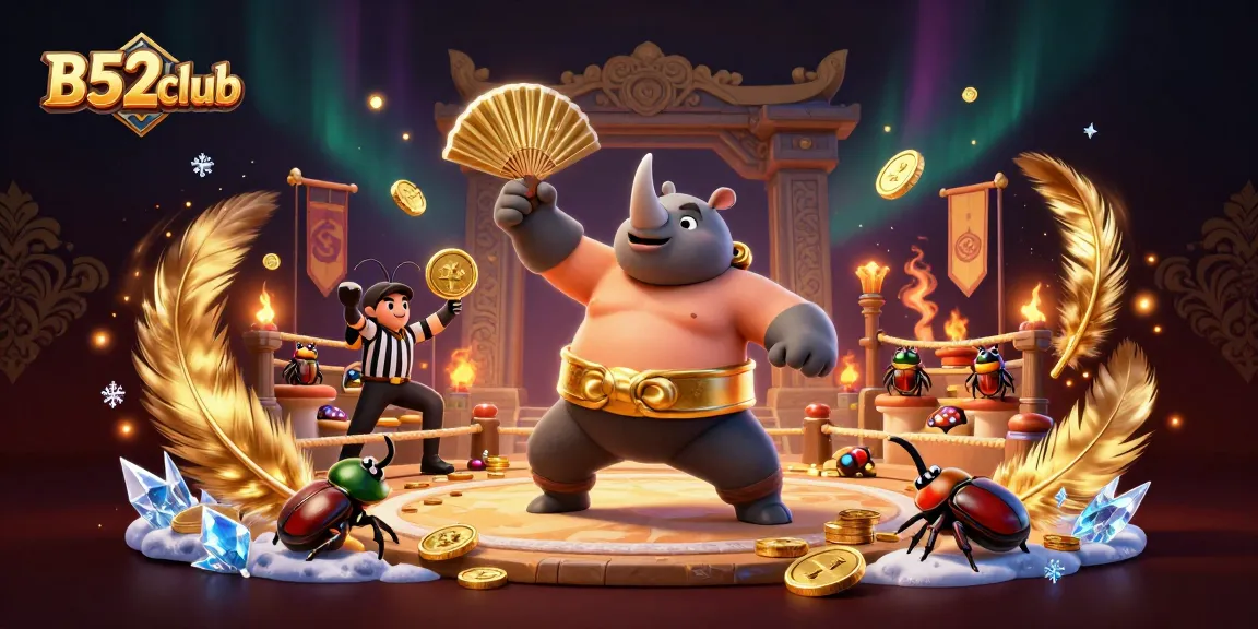 B52club engages players with thrilling casino games, featuring a colorful beetle championship scene.