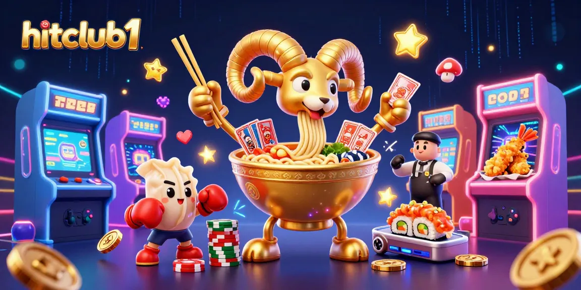 Engage in high-stakes fun at hitclub1 with a vibrant casino scene featuring cartoon characters and dynamic game elements.