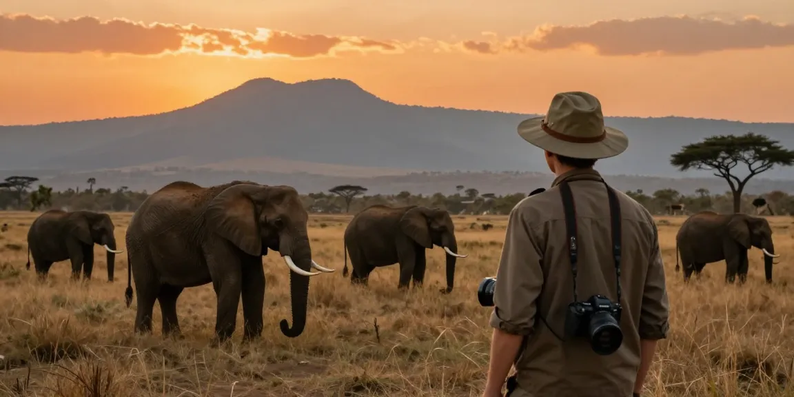 NAGA2000 traveler enjoying sunset wildlife adventure at Kidepo Valley National Park.