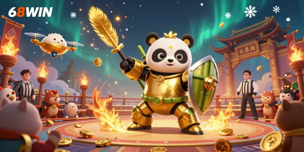 Experience thrilling gameplay at 68WIN with dynamic symbols and vibrant casino elements.