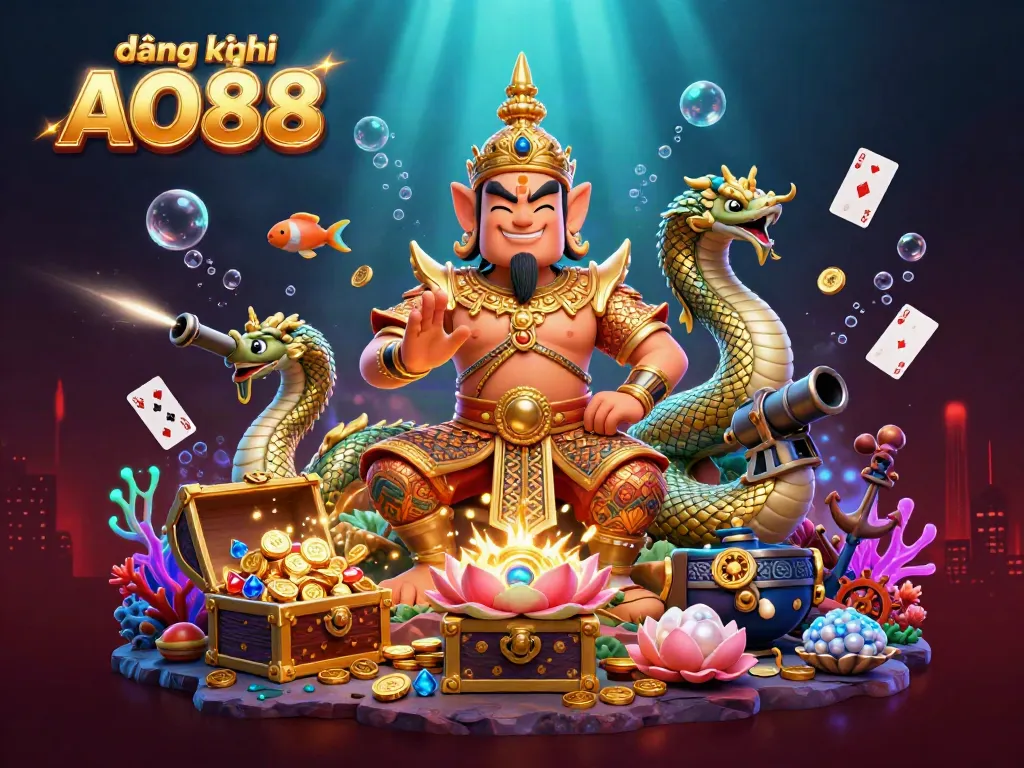 Experience thrilling action with đăng ký AO88 in a vibrant underwater casino scene