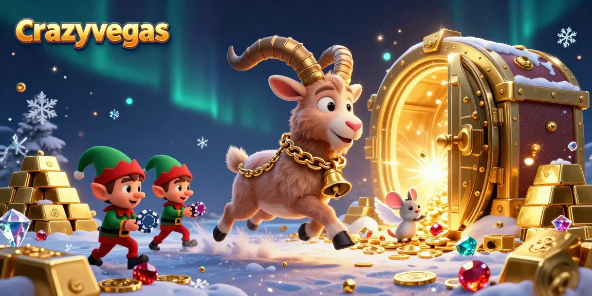 Engage with crazyvegas through a vibrant illustration showcasing a festive casino scene filled with treasures.