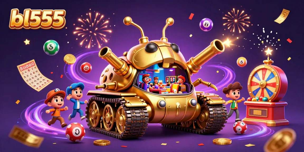 Experience the exciting jackpots and fun games at bl555 in a vibrant 3D casino illustration.