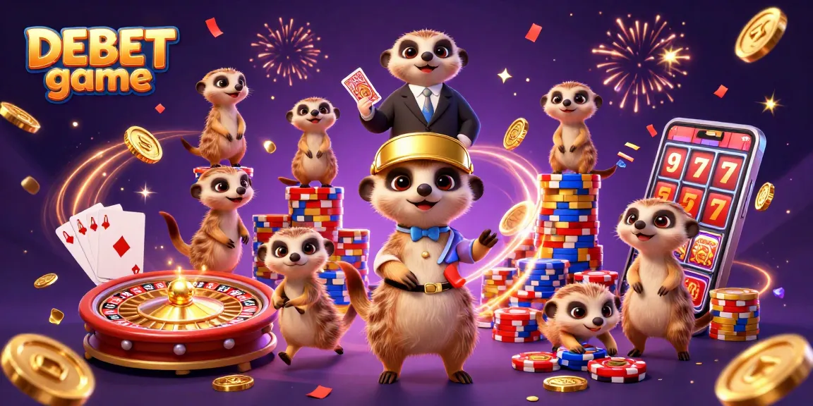 Experience thrilling moments in the DEBET game with meerkats orchestrating an exciting casino atmosphere.