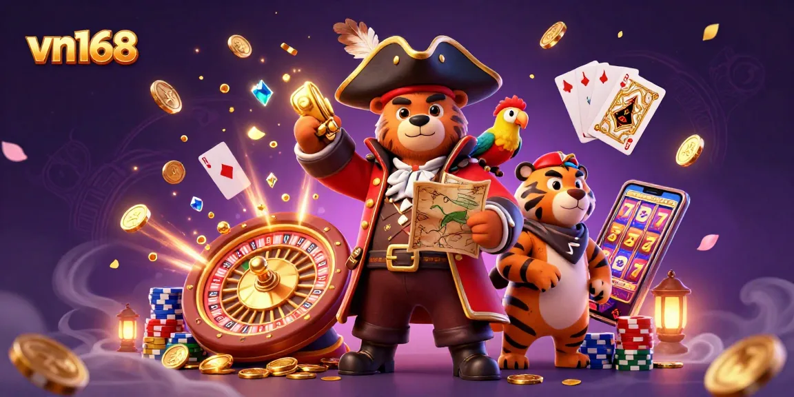Engage with exhilarating games at vn168, featuring colorful casino gameplay and treasures.
