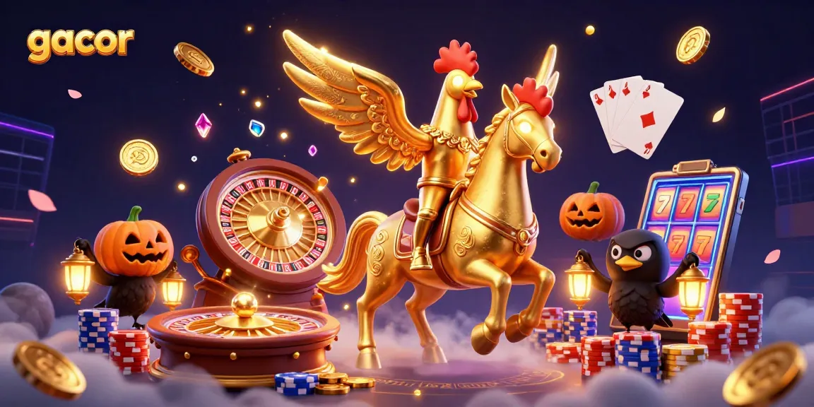 Experience captivating slots with gacor gameplay showcased in a vibrant casino scene.