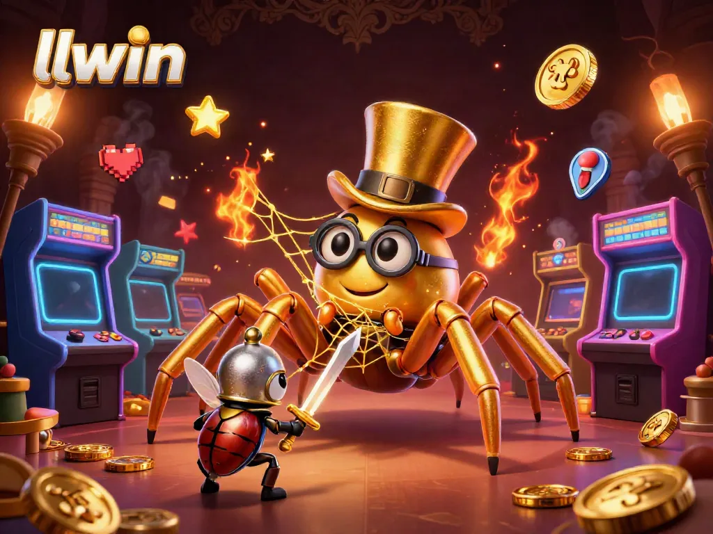 Engage with the enchanting llwin gaming experience through this vibrant 3D illustration.