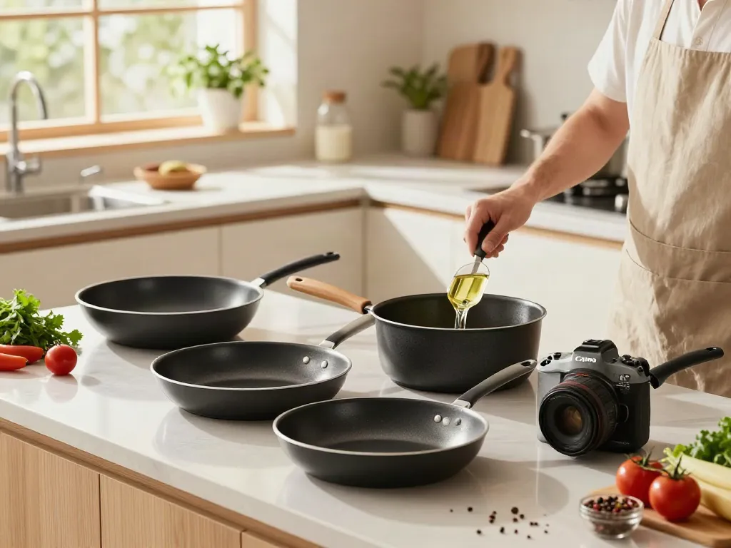 Non-Stick Cookware price in bangladesh displayed in a cozy kitchen with healthy ingredients.