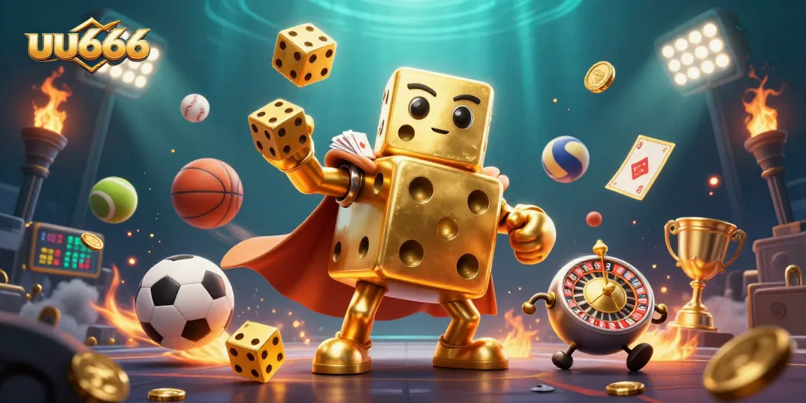 Experience thrilling gaming with uu666's vibrant 3D casino scene, showcasing exciting gambling elements.