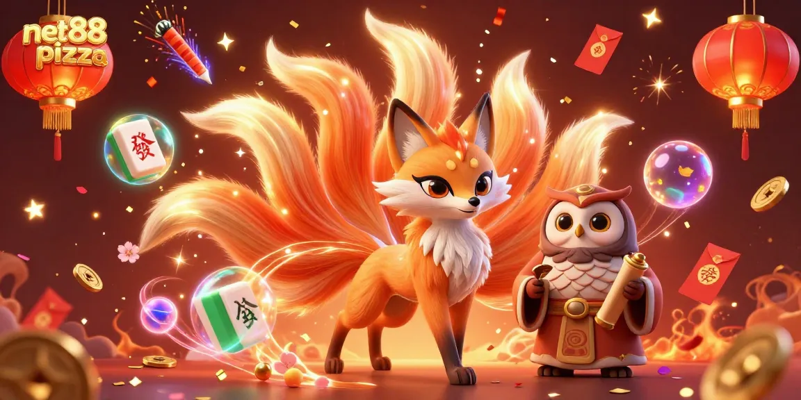 Play exciting games on net88 pizza with vibrant spirit characters and festive casino elements.