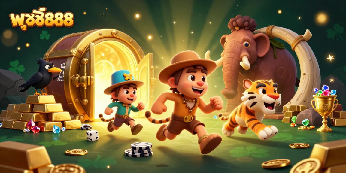 Play immersive slots like พุซซี่888 in an enchanting prehistoric casino setting.