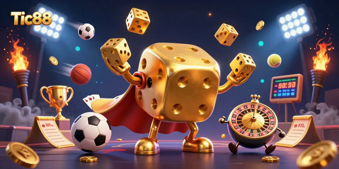 Tic88 offers thrilling gameplay with golden dice, dynamic sports elements, and vibrant casino excitement