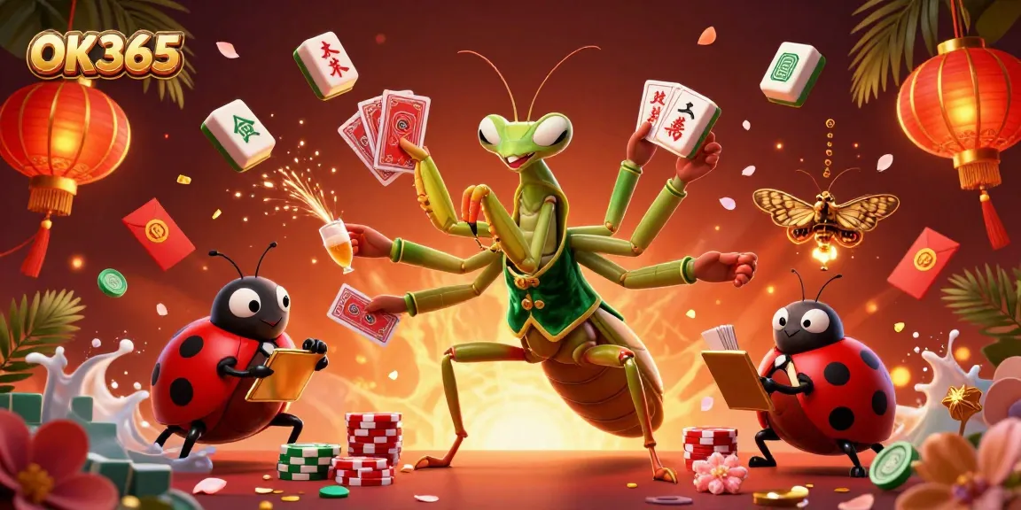 Experience the excitement of casino gaming with OK365's vibrant illustrated action.