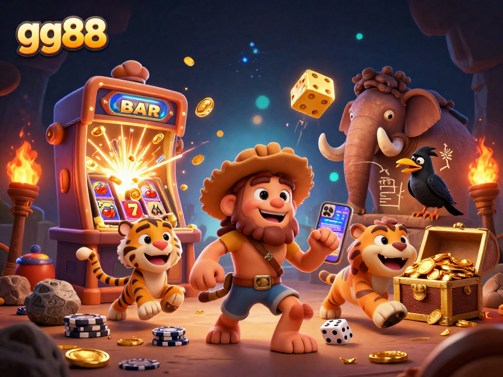 Experience excitement at gg88 with a dynamic 3D casino scene filled with vivid characters and gameplay!