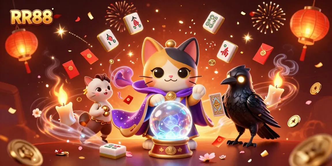 Experience the magic of RR88 with captivating casino elements and vibrant visuals.