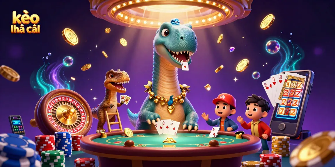 Experience kèo nhà cái excitement with vibrant casino scene featuring engaging characters and dynamic game elements.