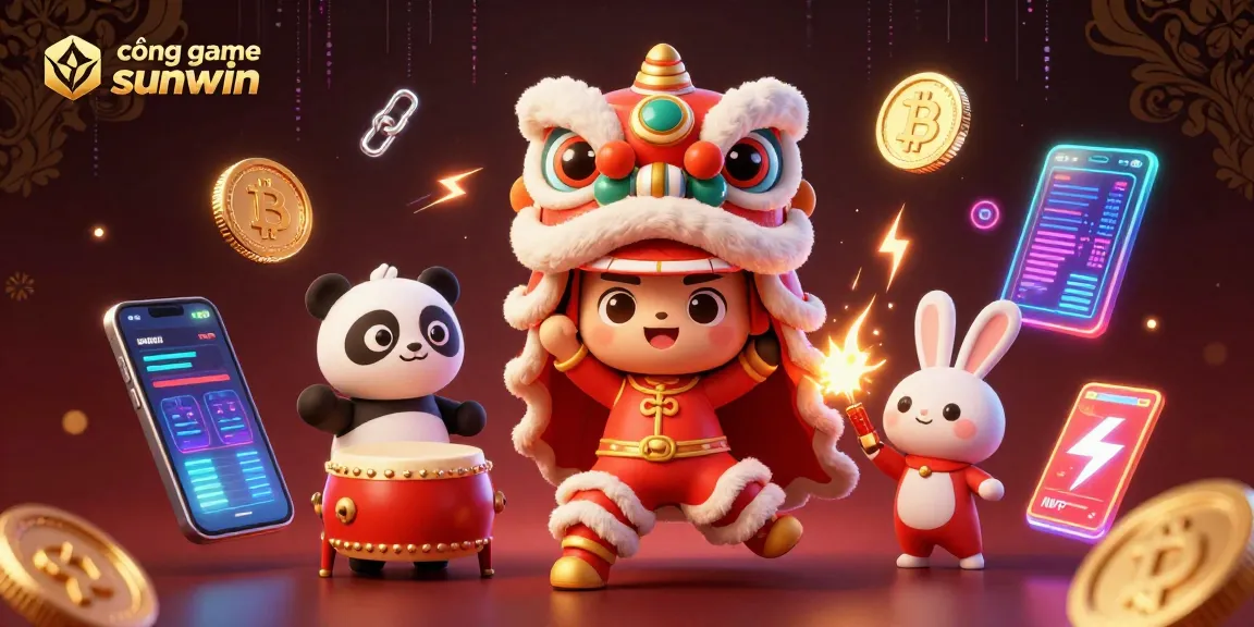 Experience the vibrant world of cổng game sunwin with animated characters celebrating a festive atmosphere.