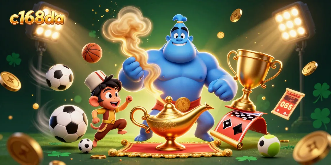 Bet on big wins with c168da in this vibrant, action-packed 3D casino scene.