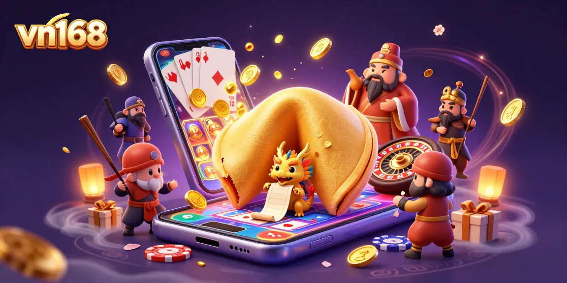 Engage with vn168's thrilling slot games through a vibrant 3D illustration featuring winning moments.