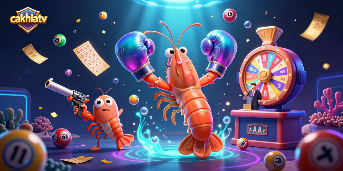 Cakhiatv energizes viewers with vibrant lottery visuals and dynamic elements in casino-themed illustration.