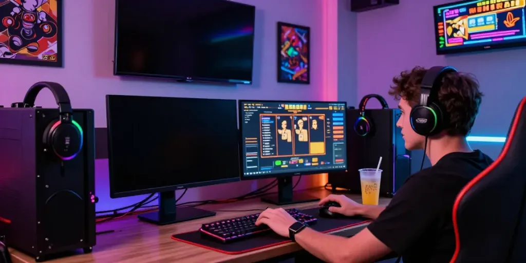 Player engaged in thrilling online slot gaming with colorful graphics and dynamic setup.
