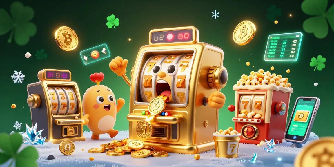 Experience E2WIN's exciting slot jackpots as golden coins pour from the amazed machine amidst vibrant game symbols.